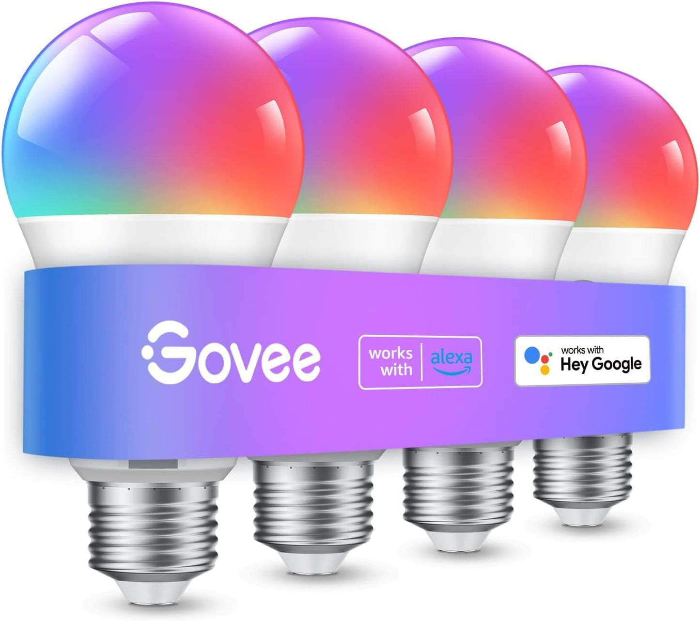 Govee Smart Glühbirne E27, WLAN Lampe RGBWW dimmbare mit 16 Millionen DIY-Farben, 800LM, 54 Szenen, Smarte Glühbirne Sprachsteuerung Funktionieren mit Alexa, Google Assistant, 2 Stück