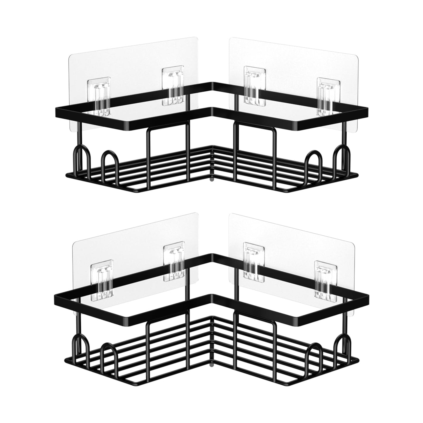 UUlioyer Duschablage ohne Bohren Ecke, Wasserdichter und Rostfreier Duschregal, 3 Stück Badezimmer Regal Organizer, Shampoo Duschgel Halterung für Dusche, Schwarz (3 Stück Duschablage Ecke)