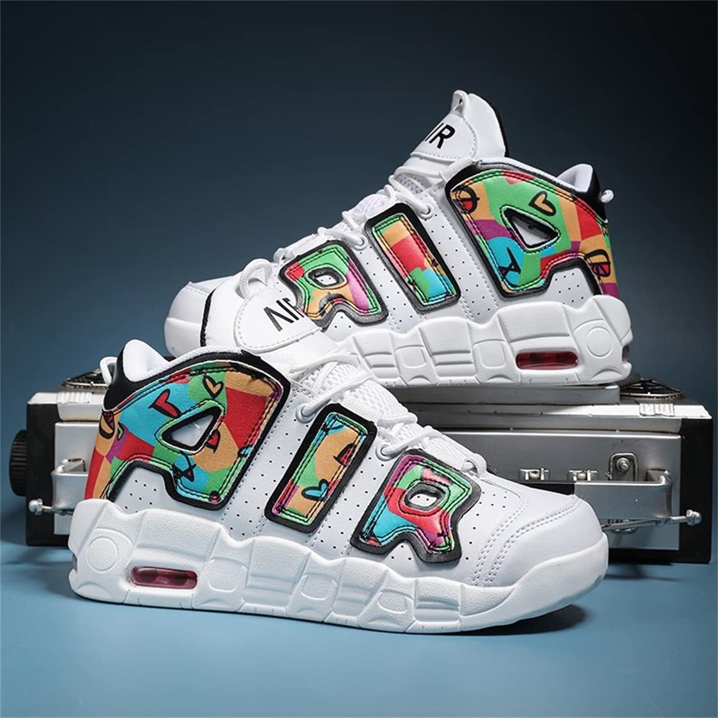 Aszeller Herren Damen Air Uptempo Sneaker Schuhe Laufschuhe Turnschuhe mit Luftpolster Walkingschuhe Basketballschuhe Sportschuhe