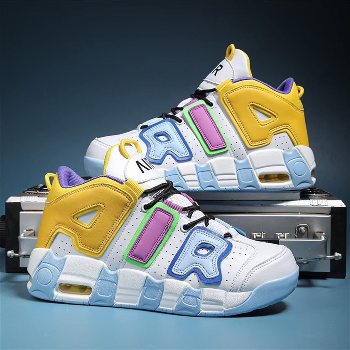 Aszeller Herren Damen Air Uptempo Sneaker Schuhe Laufschuhe Turnschuhe mit Luftpolster Walkingschuhe Basketballschuhe Sportschuhe