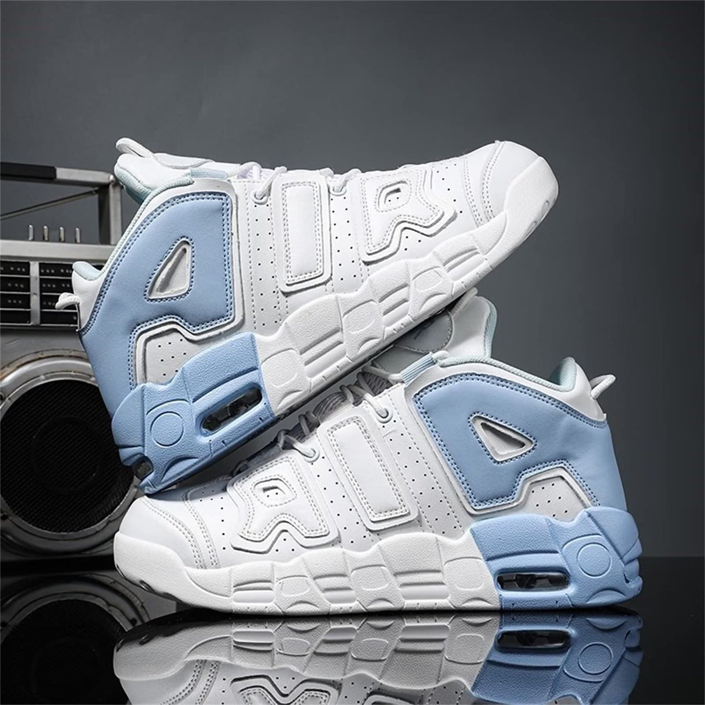 Aszeller Herren Damen Air Uptempo Sneaker Schuhe Laufschuhe Turnschuhe mit Luftpolster Walkingschuhe Basketballschuhe Sportschuhe