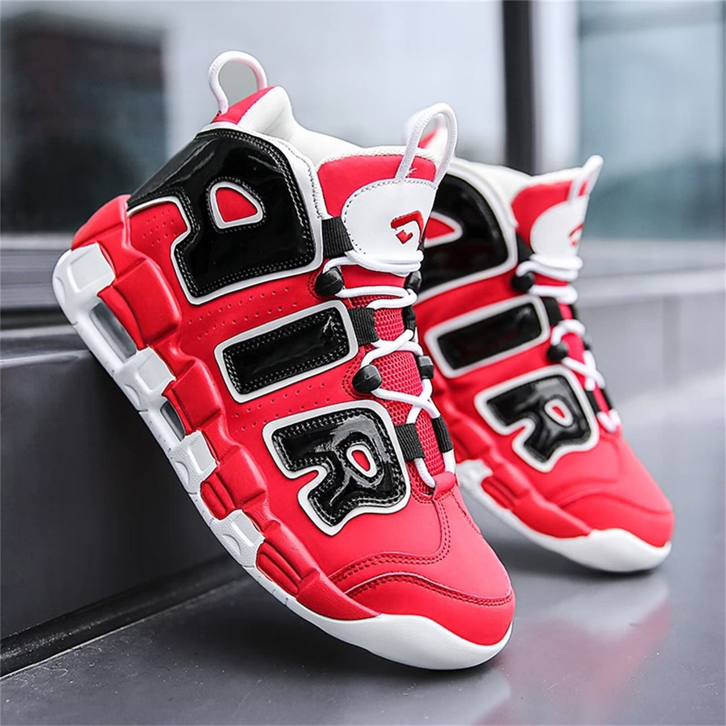 Aszeller Herren Damen Air Uptempo Sneaker Schuhe Laufschuhe Turnschuhe mit Luftpolster Walkingschuhe Basketballschuhe Sportschuhe