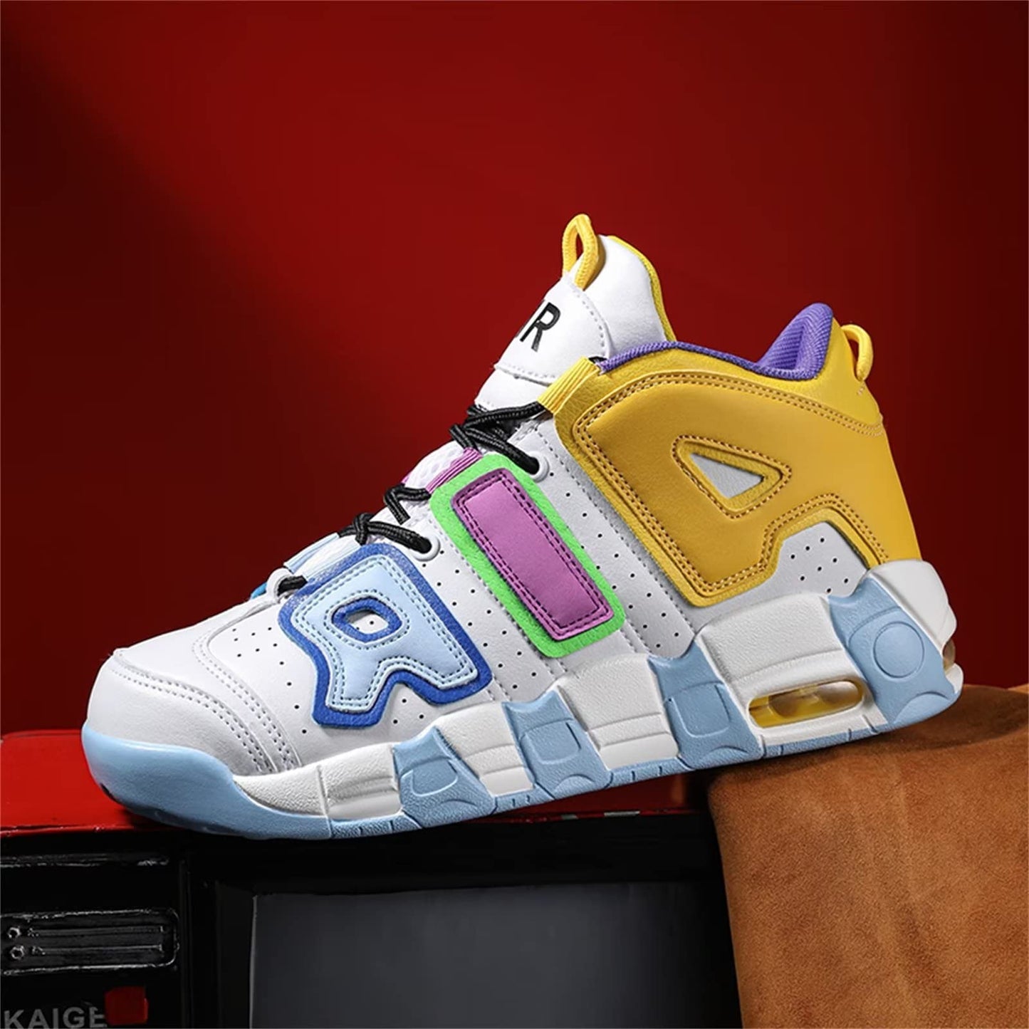 Aszeller Herren Damen Air Uptempo Sneaker Schuhe Laufschuhe Turnschuhe mit Luftpolster Walkingschuhe Basketballschuhe Sportschuhe